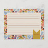 Blumenmuster-Brautparty-Rezept-Karte Postkarte (Rückseite)
