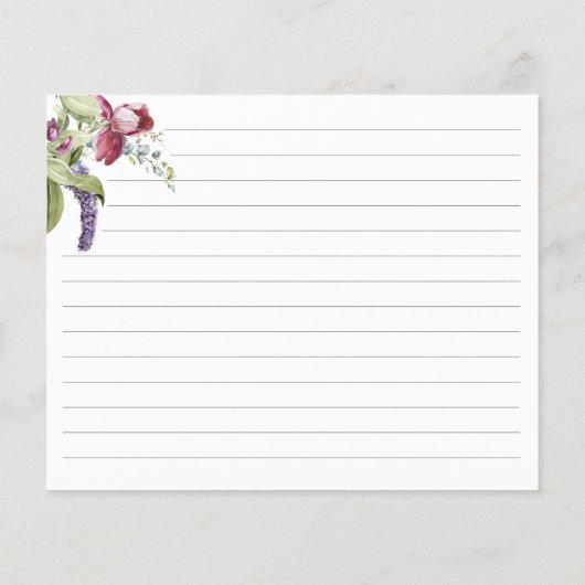 Blumenmuster-Brautparty-Rezeptionskarten (Rückseite)