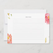 Blumenmuster-Brautparty Weinkarte Einladung (Rückseite)