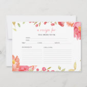 Blumenmuster-Brautparty Weinkarte Einladung (Vorderseite)