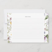 Blumenmuster-Brautparty Weinkarte Einladung (Rückseite)