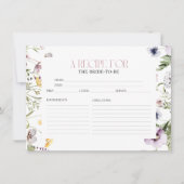 Blumenmuster-Brautparty Weinkarte Einladung (Vorderseite)