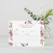 Blumenmuster-Brautparty Weinkarte Einladung (Stehend Vorderseite)