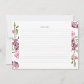 Blumenmuster-Brautparty Weinkarte Einladung (Rückseite)