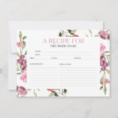 Blumenmuster-Brautparty Weinkarte Einladung (Vorderseite)