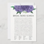 Blumenmuster-Brautparty-Word-Suchspielkarte Einladung (Vorderseite)