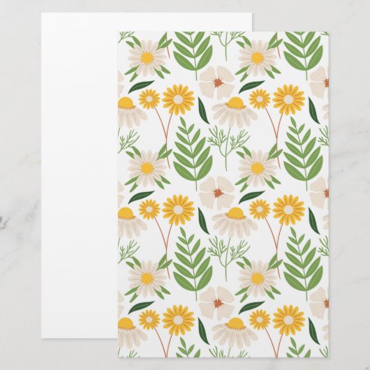 Blumenmuster Briefpapier (Vorne/Hinten)