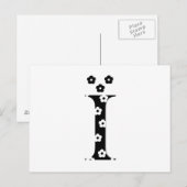 Blumenmuster Buchstabe I Postkarte (Vorne/Hinten)