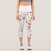 Blumenmuster Capri Leggings (Vorderseite)