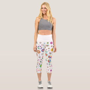 Blumenmuster Capri Leggings