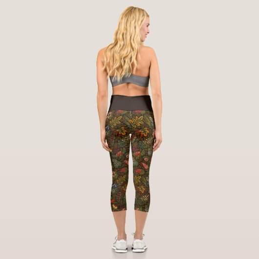 Blumenmuster Capri Leggings (Rückseite)