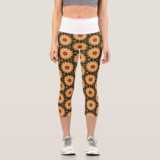 Blumenmuster Capri Leggings (Vorderseite)