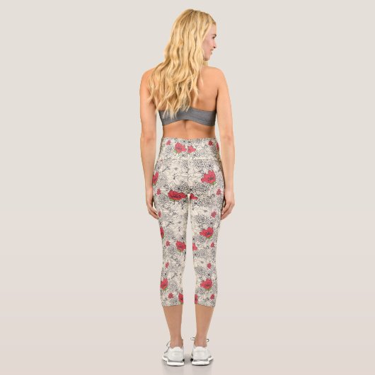 Blumenmuster Capri Leggings (Rückseite)