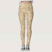 Blumenmuster | Champagner-Rose Leggings (Vorderseite)