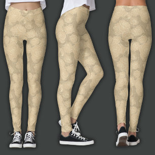 Blumenmuster   Champagner-Rose Leggings