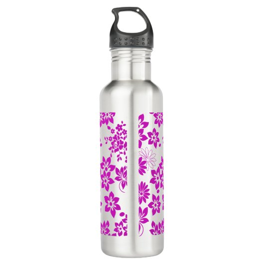 Blumenmuster D02.pink.b Edelstahlflasche (Rückseite)