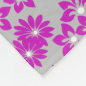 Blumenmuster D02.pink.b Gray BG Fleecedecke (Ecke)