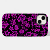 Blumenmuster D02.pink.b Schwarzes BG Case-Mate iPhone Hülle (Rückseite (Horizontal))