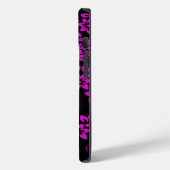 Blumenmuster D02.pink.b Schwarzes BG Case-Mate iPhone Hülle (Rückseite / Links)
