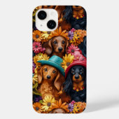 Blumenmuster - Dackel Nahtloses Muster - Hundefreu Case-Mate iPhone Hülle (Rückseite)
