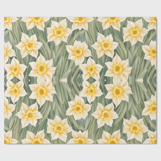 Blumenmuster Daffodische Blume Geschenkpapier (Flach)