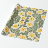 Blumenmuster Daffodische Blume Geschenkpapier (Ungerollt)