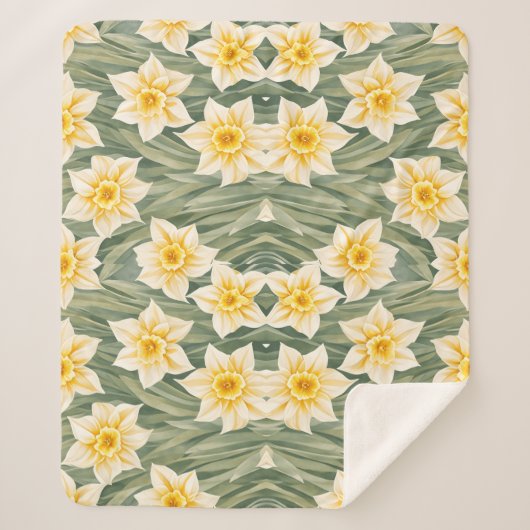 Blumenmuster Daffodische Blume Sherpadecke (Vorderseite)