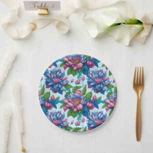 Blumenmuster: Dahlienzauber -  Pappteller