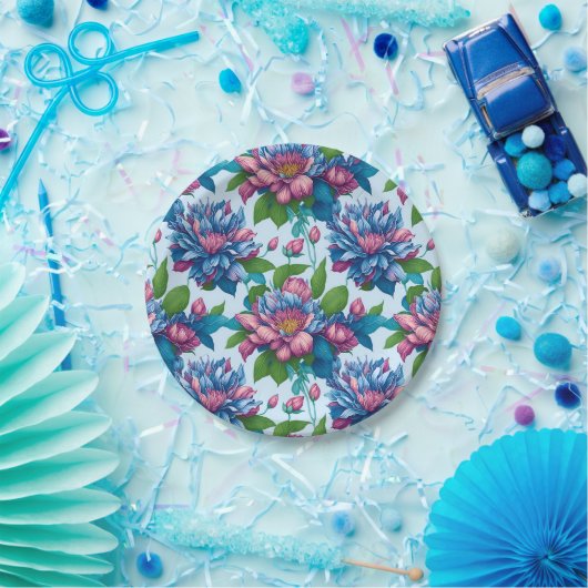 Blumenmuster: Dahlienzauber -  Pappteller (Party)