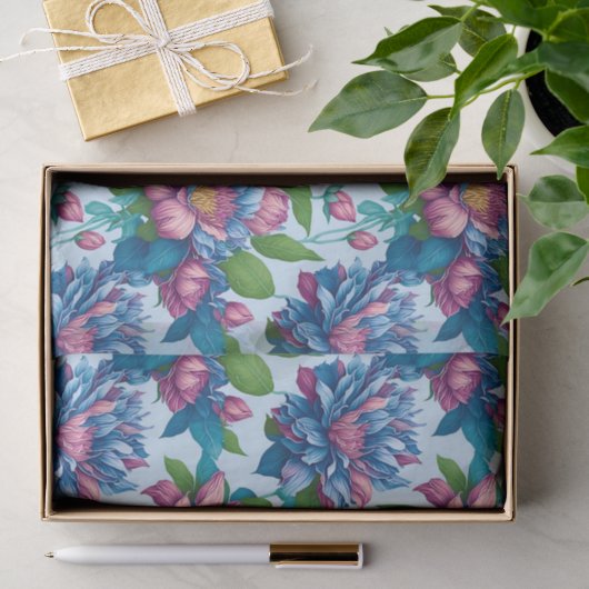 Blumenmuster: Dahlienzauber - Seidenpapier (Geschenk)