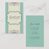 Blumenmuster Damask Elegantes, modernes und stilvo Visitenkarte (Vorne/Hinten)