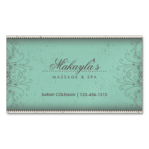 Blumenmuster Damast Elegant Modern Klassisch Retro Magnetische Visitenkarte