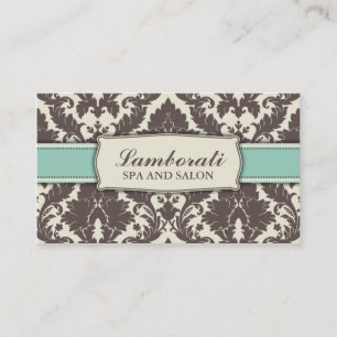 Blumenmuster Damast Elegant Modern Klassisch Retro Visitenkarte