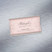 Blumenmuster-Damast-elegantes modernes nobles Magnetische Visitenkarte (Beispiel)