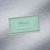 Blumenmuster-Damast-elegantes modernes nobles Magnetische Visitenkarte (Beispiel)