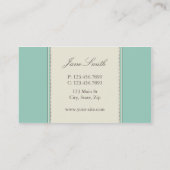 Blumenmuster-Damast-elegantes modernes nobles Visitenkarte (Rückseite)