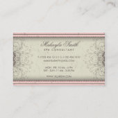 Blumenmuster-Damast-elegantes modernes nobles Visitenkarte (Rückseite)