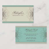 Blumenmuster-Damast-elegantes modernes nobles Visitenkarte (Vorne/Hinten)