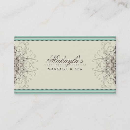 Blumenmuster-Damast-elegantes modernes nobles Visitenkarte (Vorderseite)