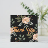 Blumenmuster Danke Karte (Stehend Vorderseite)