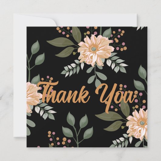 Blumenmuster Danke Karte (Vorderseite)