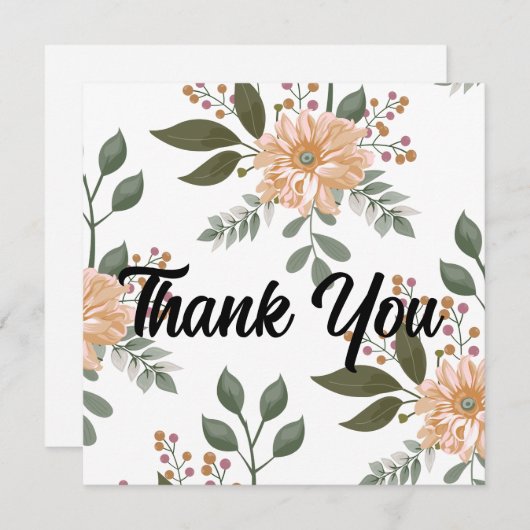 Blumenmuster Danke Karte (Vorne/Hinten)
