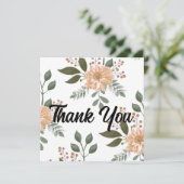 Blumenmuster Danke Karte (Stehend Vorderseite)