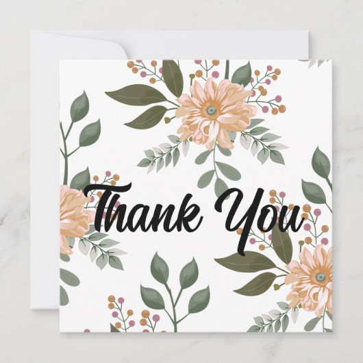 Blumenmuster Danke Karte (Vorderseite)