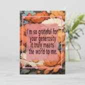 Blumenmuster Dankeschön-Karte mit einer Nachricht Dankeskarte (Stehend Vorderseite)