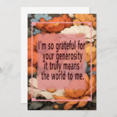 Blumenmuster Dankeschön-Karte mit einer Nachricht Dankeskarte (Vorne/Hinten)