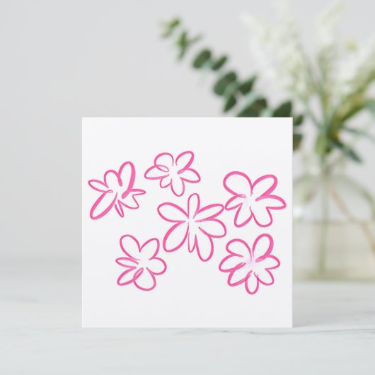 Blumenmuster Dankeskarte (Stehend Vorderseite)