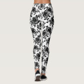 Blumenmuster Delikate Schwarze Spitze Leggings (Rückseite)