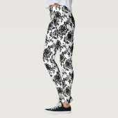 Blumenmuster Delikate Schwarze Spitze Leggings (Links)