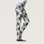 Blumenmuster Delikate Schwarze Spitze Leggings (Rechts)